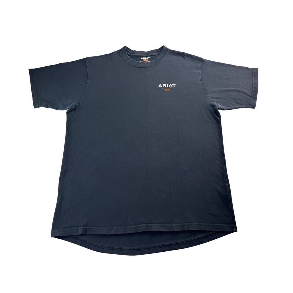 Ariat Rebar Cotton Strong‎ Logo T-Shirt Mens Size XL Black Short Sleeve Tee